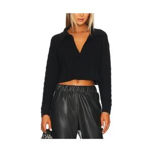 L'Academie Cableknit Black Miles Pullover Size XXS Sweater